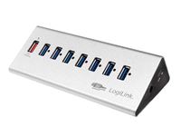 Resim LogiLink USB 3.0 Hub 7 Port + 1x Schnell-Ladeport (silber)