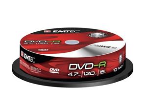 Picture of EMTEC DVD-R 4,7 GB 16x Speed - 10stk Cake Box
