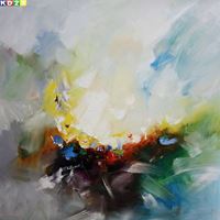 Bild von Modern Abstrakt - lights in the mountains x80298 100x100cm Top Ölgemälde Modern Art Handgemalt Zeitgenössisch Ölbild