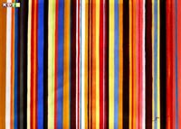 Obrazek Abstract colourful symmetrical stripes i81400 80x110cm modernes Ölbild handgemalt