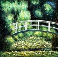 Obrazek Claude Monet - Brücke über dem Seerosenteich g84487 80x80cm Ölbild handgemalt