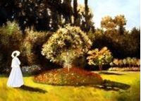 Imagen de Claude Monet - Frau im Garten i84517 80x110cm exzellentes Ölbild