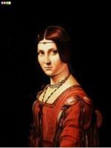 Bild von Leonardo da Vinci - Portrait der Lucrezia Crivelli a85005 30x40cm meisterhaftes Ölbild Museumsqualität