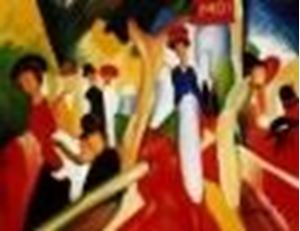 Imagen de August Macke - Hutladen an der Promenade a85127  30x40cm Expressionismus Ölgemälde handgemalt