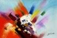 Bild von Abstract - clash of colors d86023 60x90cm abstraktes Ölgemälde