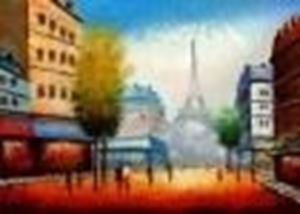 Resim Modern Art - Paris Spaziergang im Sommer i86135 80x110cm Ölbild handgemalt