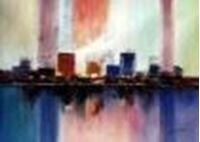 Bild von Abstract - City in the Sea of light i86140 80x110cm abstraktes Ölgemälde