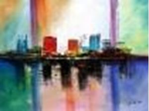 Bild von Abstract - City in the Sea of light k86163 90x120cm abstraktes Ölgemälde