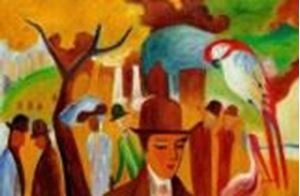 Resim August Macke - Im zoologischen Garten d87063 60x90cm Ölgemälde handgemalt