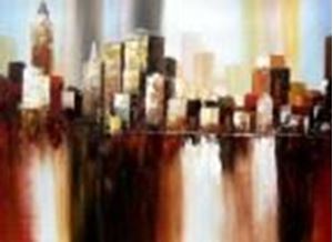 Immagine di Abstrakt - New York  Downtown 2057 im Herbst i87236 80x110cm Ölgemälde handgemalt