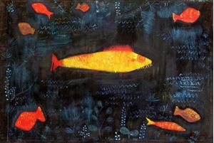 Resim Paul Klee - Der Goldfisch d87852 60x90cm handgemaltes Ölgemälde 