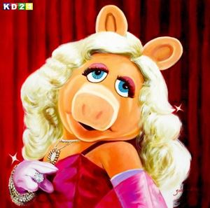 Изображение Pop Art - Muppets Miss Piggy g88171 80x80cm exquisites Ölgemälde