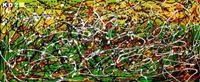 Bild von Homage of Pollock - Number 8 t88319 75x180cm abstraktes Ölgemälde handgemalt