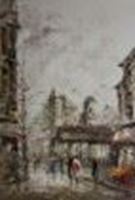 Resim Modern Art Spaziergang am Moulin Rouge Paris d88842 60x90cm Ölbild handgemalt