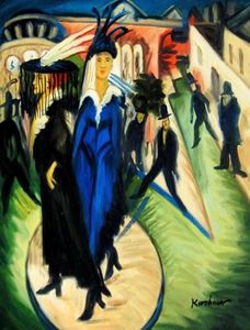 Resim Ernst Ludwig Kirchner - Potsdamer Platz a89294 30x40cm exquisites Ölbild