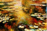 Picture of Claude Monet - Seerosen im Sommer d89510 60x90cm exquisites Ölbild