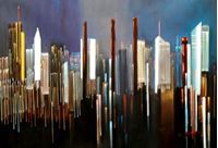 Resim Modern Art - New York city lights d89524 60x90cm exzellentes Ölbild