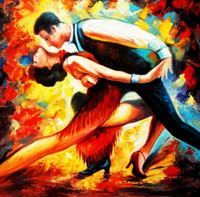 Изображение Modern Art - The last dance II g89608 80x80cm exquisites Ölbild