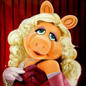 Resim Pop Art - Muppets Miss Piggy h89634 90x90cm exquisites Ölgemälde