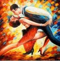 Изображение Modern Art - The last dance II m89736 120x120cm exquisites Ölbild