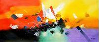 Afbeelding van Abstrakt - Rhythm of light t89708 75x180cm abstraktes Ölbild handgemalt