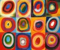 Obrazek Wassily Kandinsky - Farbstudie Quadrate c89888 50x60cm exquisites Ölgemälde