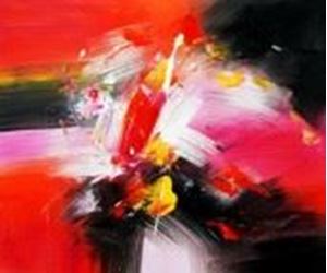 Afbeelding van Abstract - clash of colors c89890 50x60cm abstraktes Ölgemälde