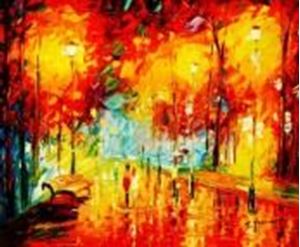 Resim Modern Art - Paris Spaziergang im Herbst c89898 50x60cm Ölbild handgemalt