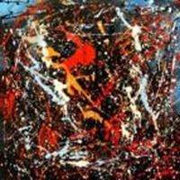 Afbeelding van Autumn Rhythm Homage of Pollock g90219 80x80cm abstraktes Ölgemälde handgemalt
