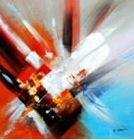 Obrazek Abstract - clash of colors g90223 80x80cm abstraktes Ölgemälde