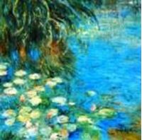 Afbeelding van Claude Monet - Seerosen und Schilf g90247 80x80cm Ölgemälde handgemalt