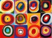 Obrazek Wassily Kandinsky - Farbstudie Quadrate i90281 80x110cm exquisites Ölgemälde
