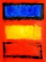 Imagen de Bauhaus - Blau auf Gelb auf Rot i90305 80x110cm modernes Ölgemälde