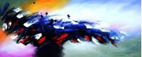 Immagine di Abstrakt - colors of the tide t90376 75x180cm abstraktes Ölbild