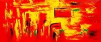 Bild von Abstrakt - Hot summer in Santa Fe t90381 75x180cm Ölbild handgemalt