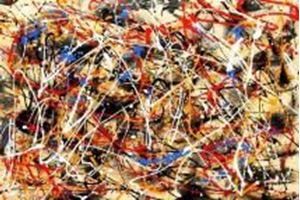 Bild von Homage of Pollock - Number 1 d90608 60x90cm abstraktes Ölgemälde handgemalt