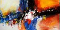 Bild von Abstract - clash of colors f90774 60x120cm abstraktes Ölgemälde