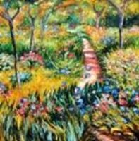 Picture of Claude Monet - Monet´s Garten in Giverny g90666 80x80cm exzellentes Ölgemälde