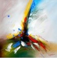 Immagine di Abstract -  Tower of colors g90692 80x80cm abstraktes Ölbild handgemalt