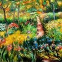 Picture of Claude Monet - Monet´s Garten in Giverny h90792 90x90cm exzellentes Ölgemälde