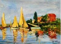 Imagen de Claude Monet - Regatta bei Argenteuil i90747 80x110cm exquisites Ölbild