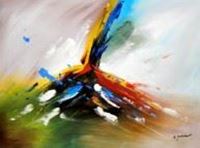 Bild von Abstract -  Tower of colors i90748 80x110cm abstraktes Ölbild handgemalt