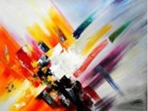 Afbeelding van Abstrakt - Farbtektonik k90817 90x120cm abstraktes Ölgemälde