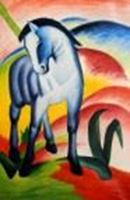 Afbeelding van Franz Marc - Blaues Pferd p90903 120x180cm Expressionismus Ölgemälde