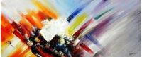 Immagine di Abstrakt - Farbtektonik t90844 75x180cm abstraktes Ölgemälde