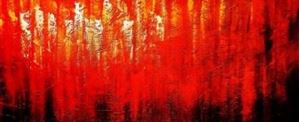 Afbeelding van Abstract - Legacy of Fire III t90859 75x180cm abstraktes Ölbild handgemalt
