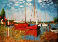 Afbeelding van Claude Monet - Rote Boote bei Argenteuil i91234 80x110cm handgemaltes Ölbild