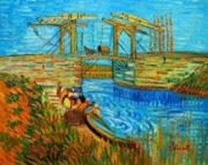 Image de Vincent van Gogh - Brücke von Langlois mit Wäscherinnen b91029 40x50cm imposantes Ölbild