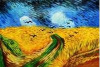 Afbeelding van Vincent van Gogh - Kornfeld mit Krähen d91191 60x90cm Ölgemälde handgemalt