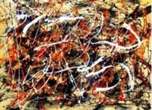 Bild von Homage of Pollock - Number 1 i91372 80x110cm abstraktes Ölgemälde handgemalt